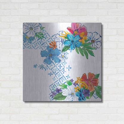 Luxe Metal Art 'Flower Power V' by Mike Schick, Metal Wall Art,36x36