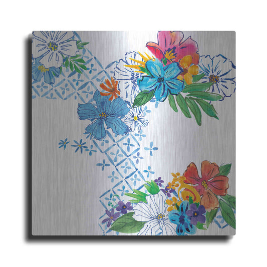 Luxe Metal Art 'Flower Power V' by Mike Schick, Metal Wall Art