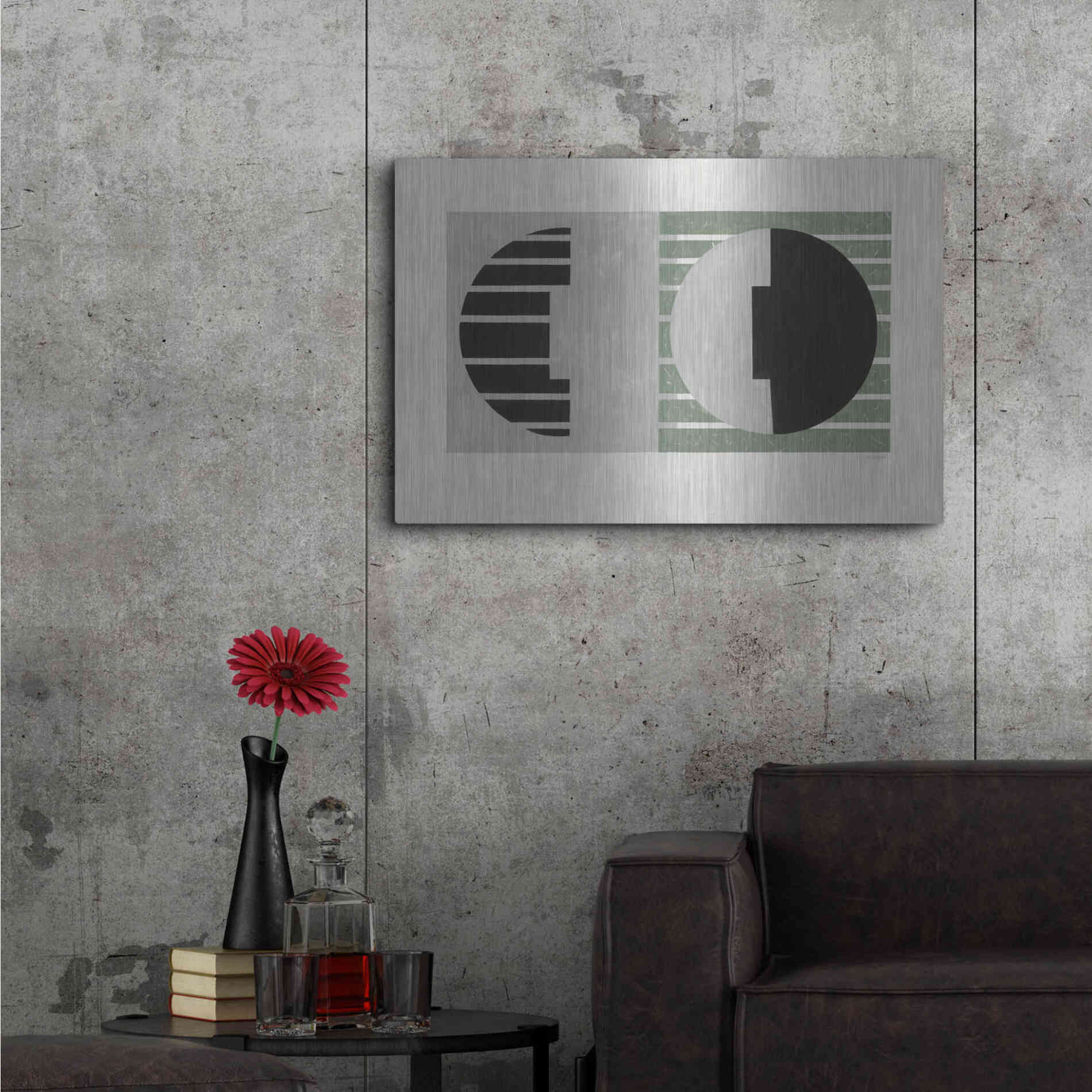 Luxe Metal Art 'Latitude Sage' by Mike Schick, Metal Wall Art,36x24