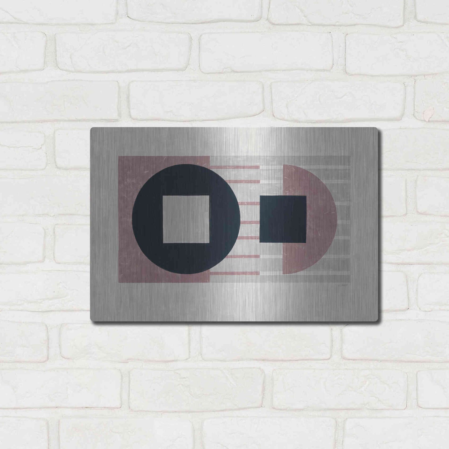 Luxe Metal Art 'Laterally Speaking Mauve' by Mike Schick, Metal Wall Art,16x12