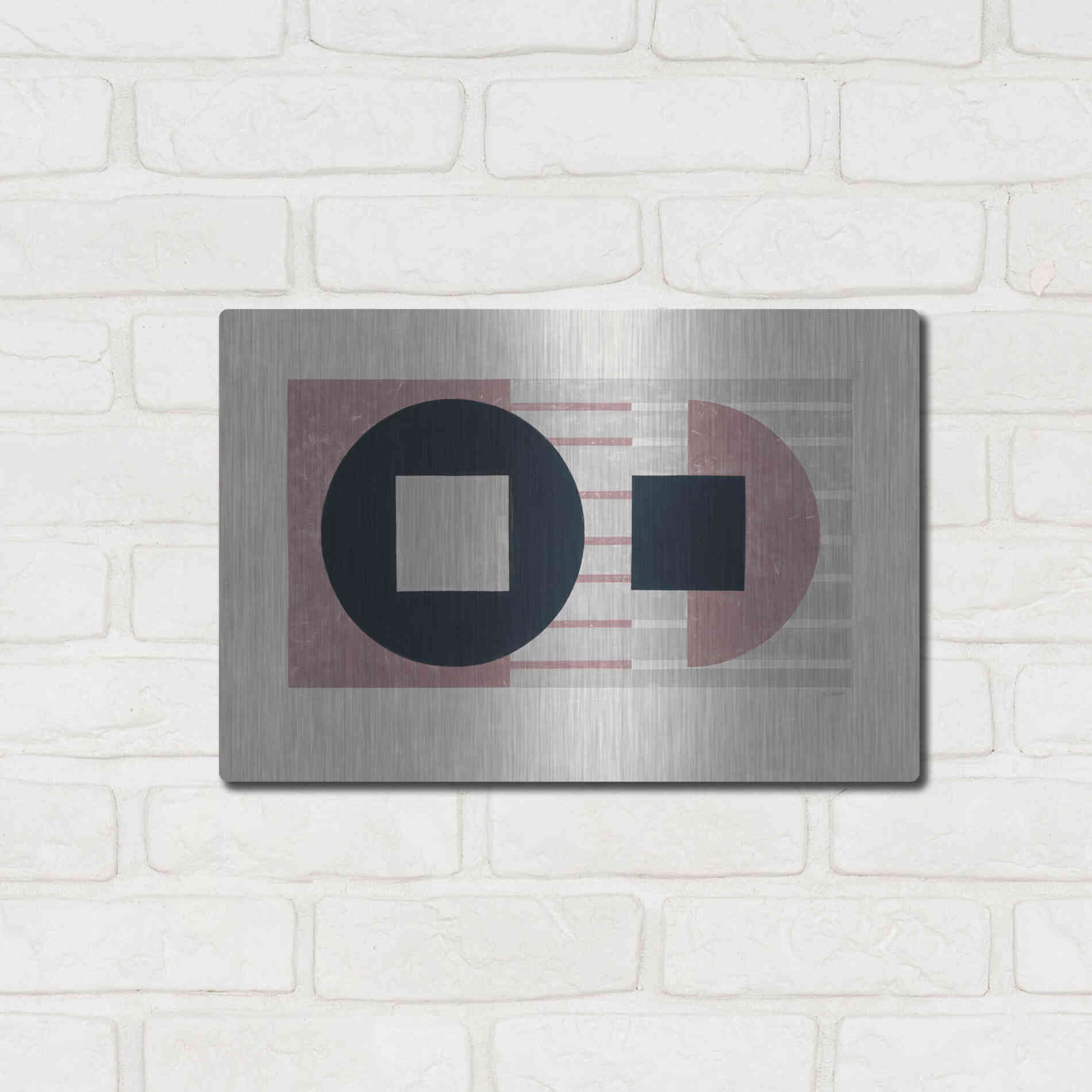 Luxe Metal Art 'Laterally Speaking Mauve' by Mike Schick, Metal Wall Art,16x12