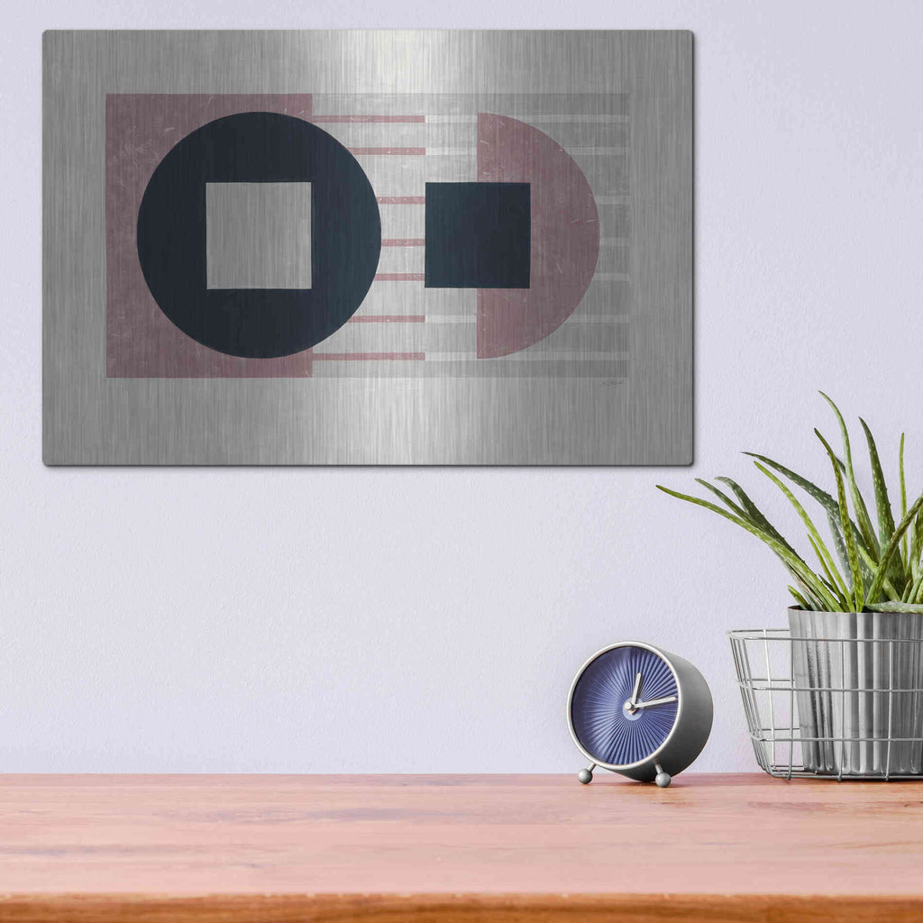 Luxe Metal Art 'Laterally Speaking Mauve' by Mike Schick, Metal Wall Art,16x12