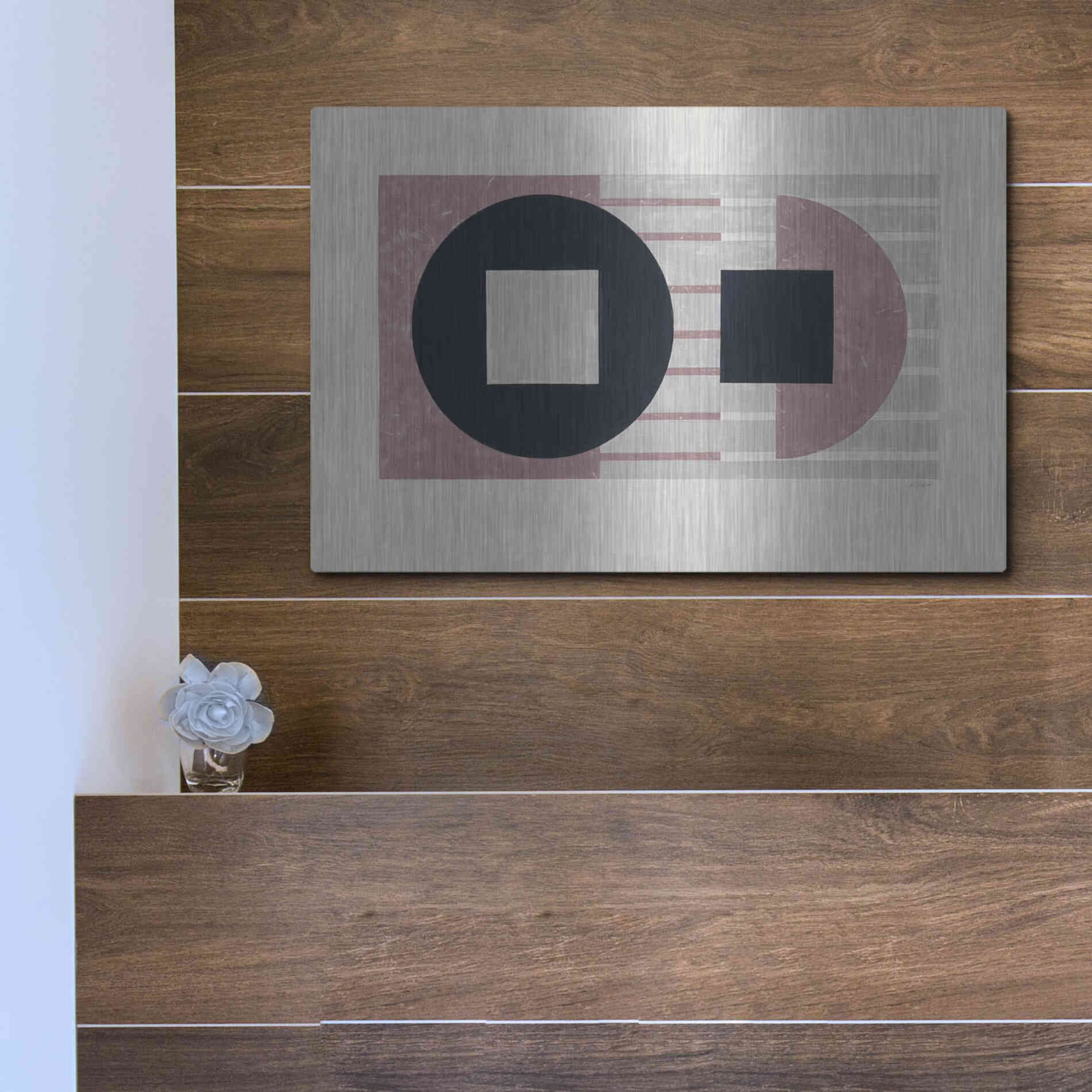 Luxe Metal Art 'Laterally Speaking Mauve' by Mike Schick, Metal Wall Art,16x12