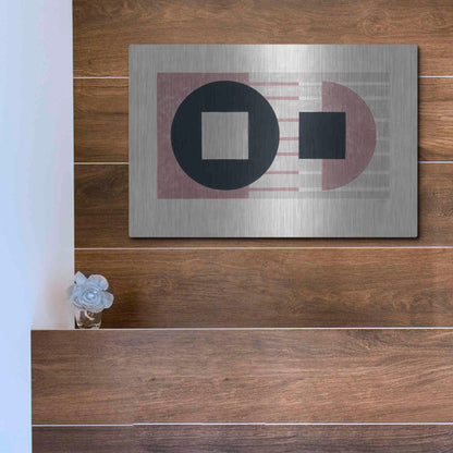 Luxe Metal Art 'Laterally Speaking Mauve' by Mike Schick, Metal Wall Art,16x12