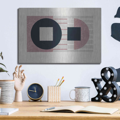 Luxe Metal Art 'Laterally Speaking Mauve' by Mike Schick, Metal Wall Art,16x12