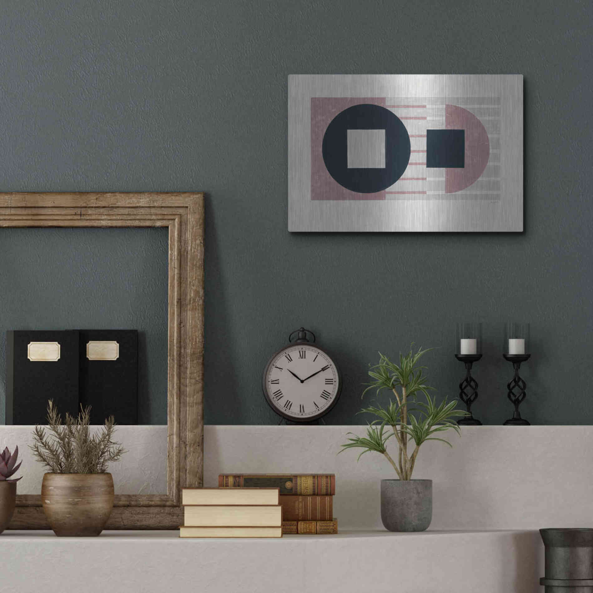 Luxe Metal Art 'Laterally Speaking Mauve' by Mike Schick, Metal Wall Art,16x12