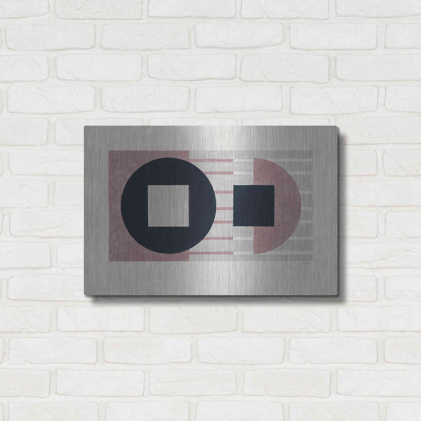 Luxe Metal Art 'Laterally Speaking Mauve' by Mike Schick, Metal Wall Art,24x16