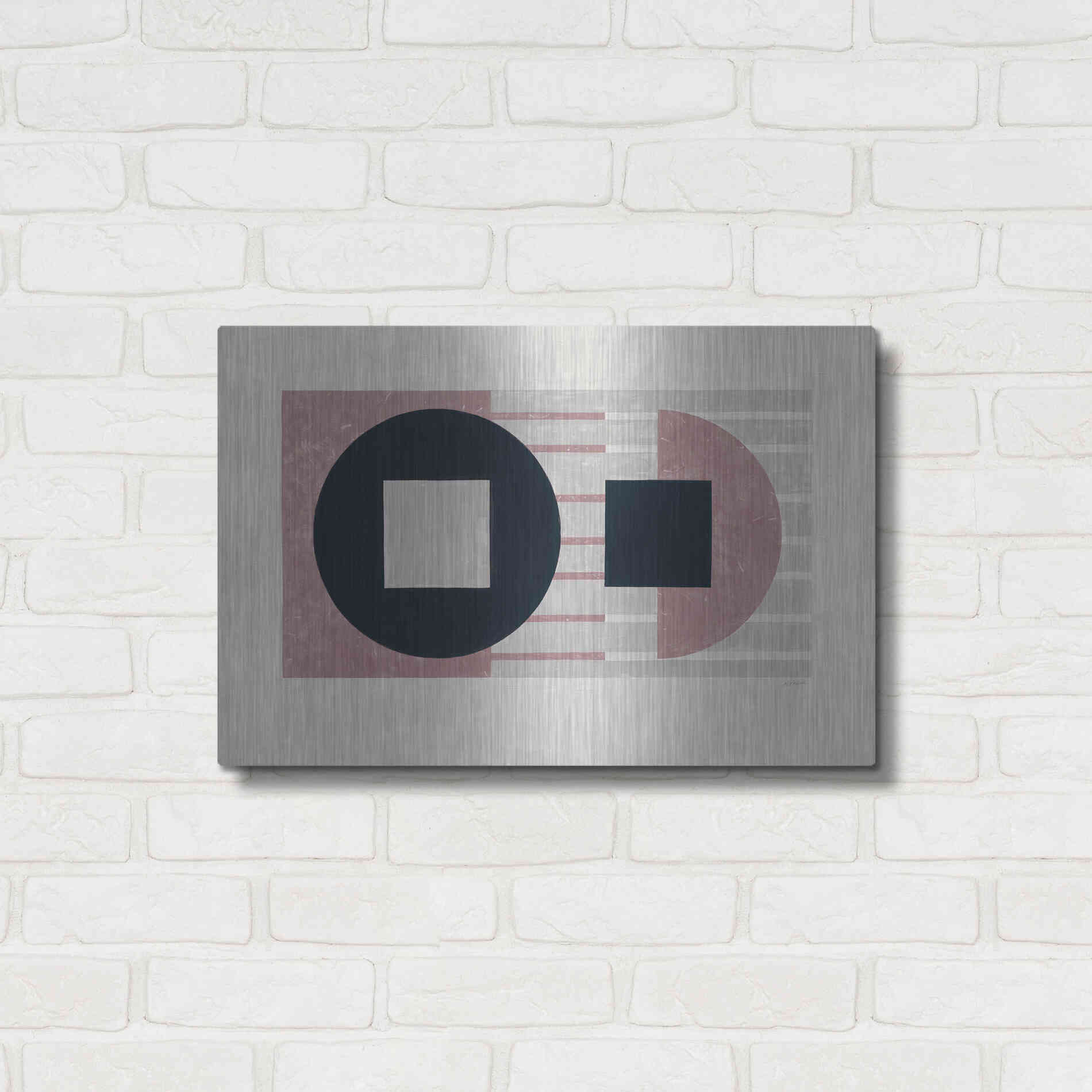 Luxe Metal Art 'Laterally Speaking Mauve' by Mike Schick, Metal Wall Art,24x16