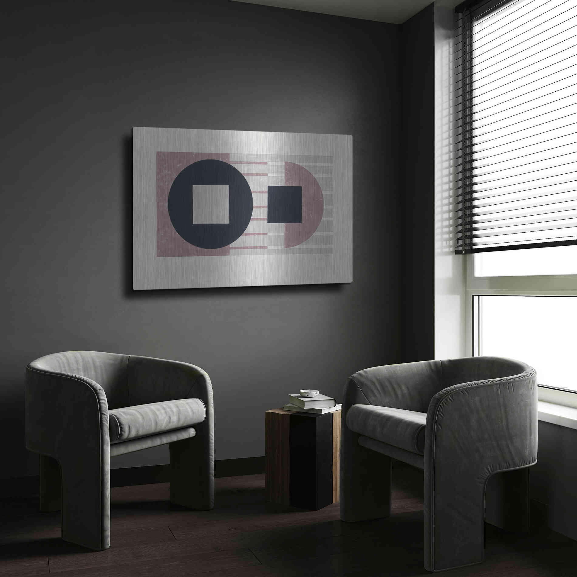 Luxe Metal Art 'Laterally Speaking Mauve' by Mike Schick, Metal Wall Art,24x16