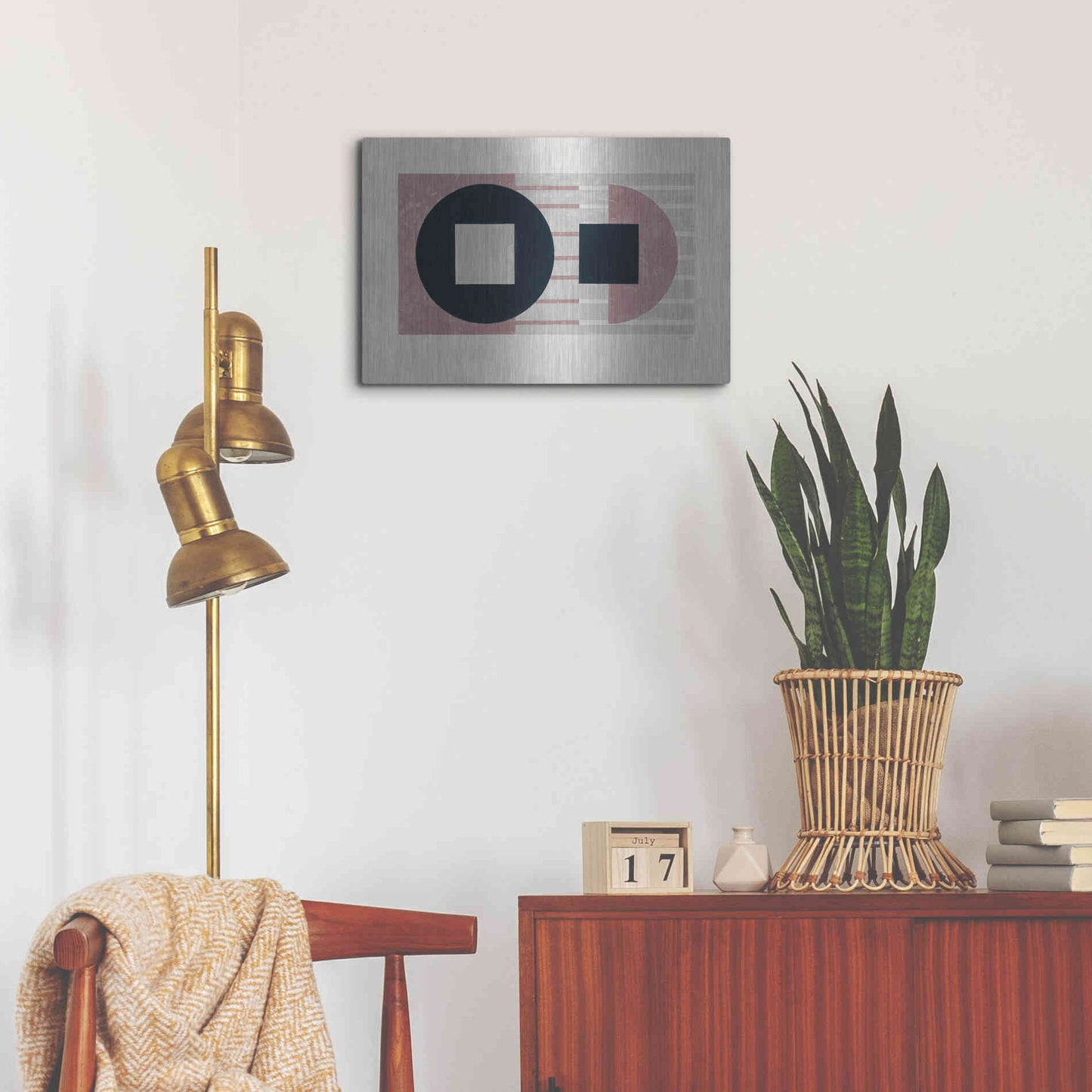 Luxe Metal Art 'Laterally Speaking Mauve' by Mike Schick, Metal Wall Art,24x16