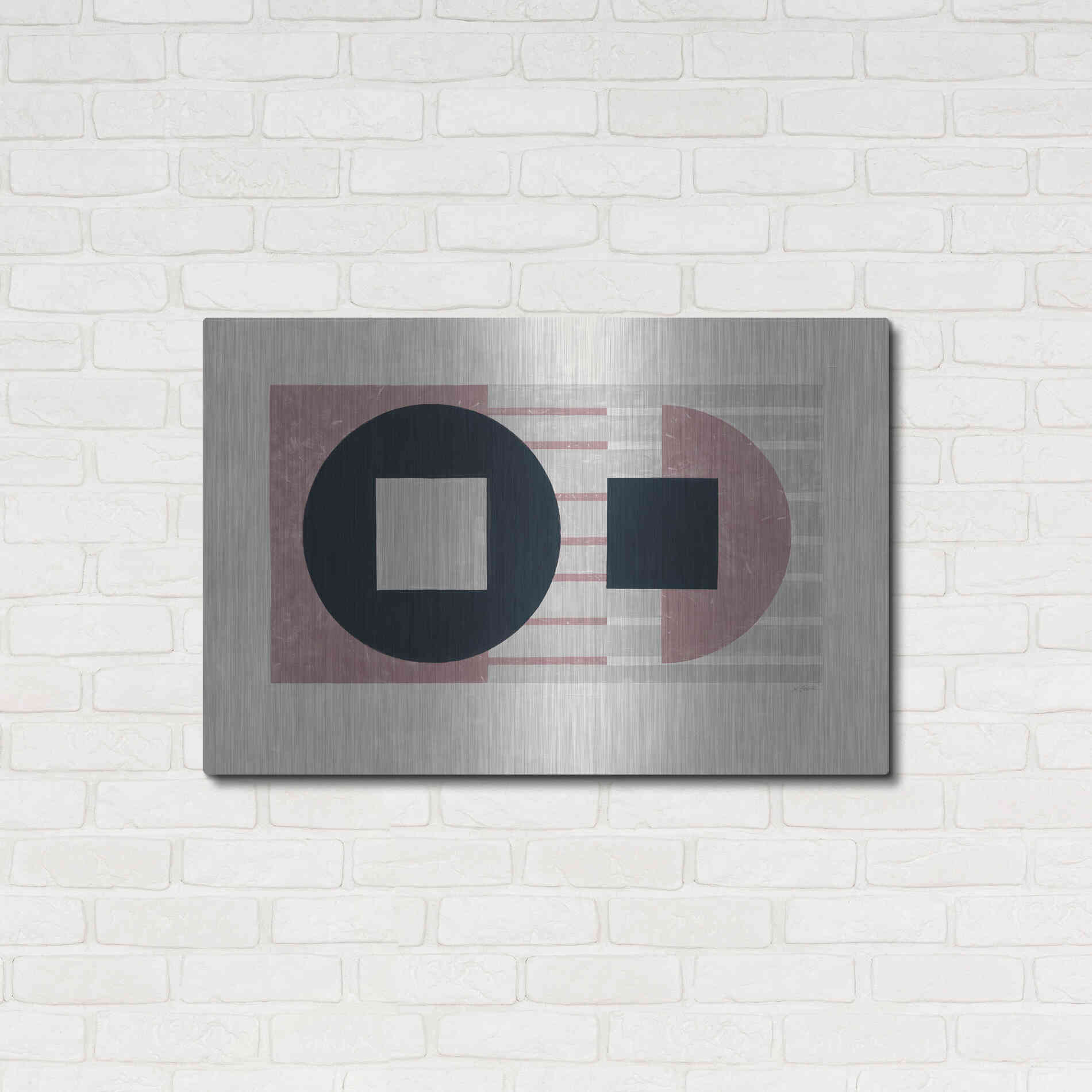 Luxe Metal Art 'Laterally Speaking Mauve' by Mike Schick, Metal Wall Art,36x24