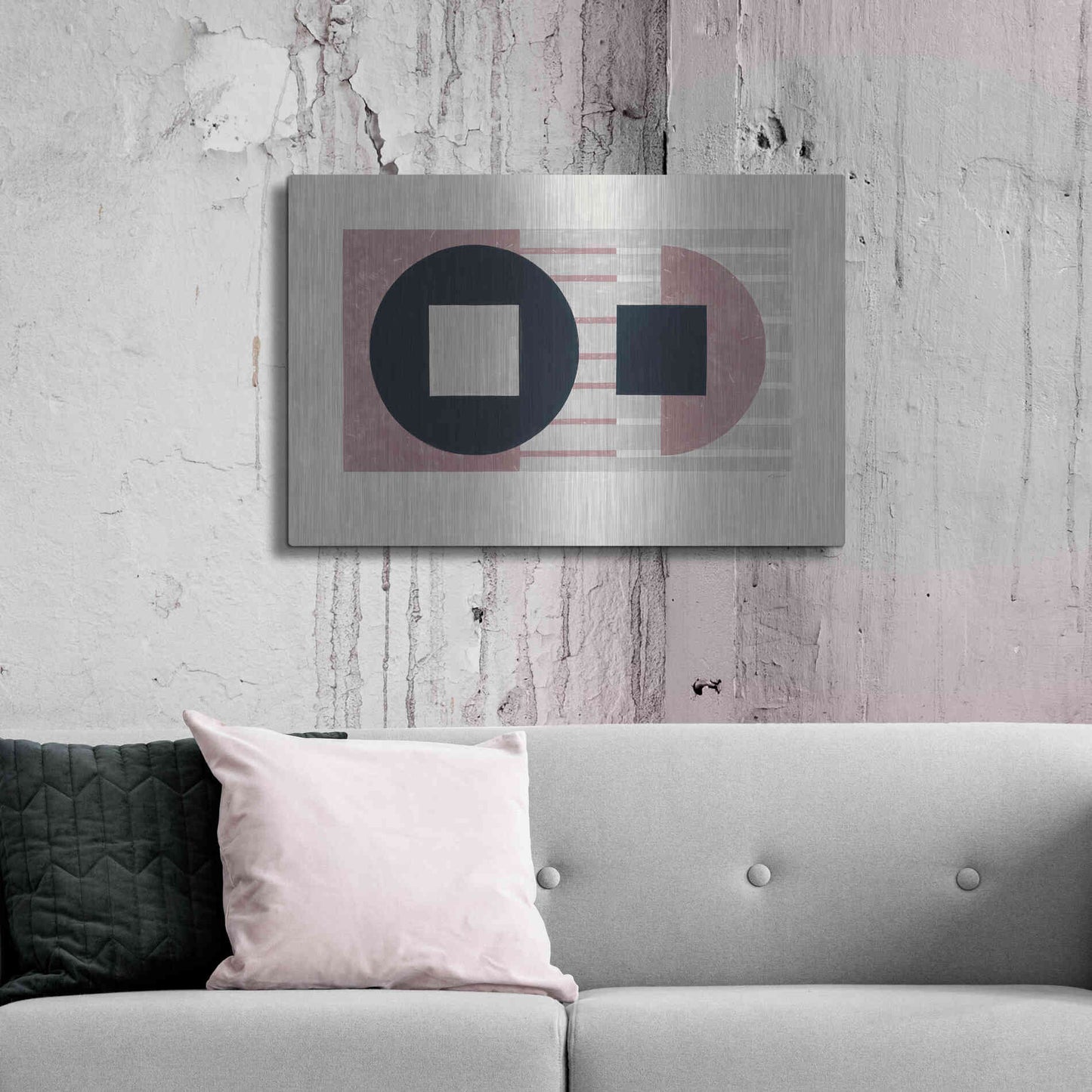 Luxe Metal Art 'Laterally Speaking Mauve' by Mike Schick, Metal Wall Art,36x24