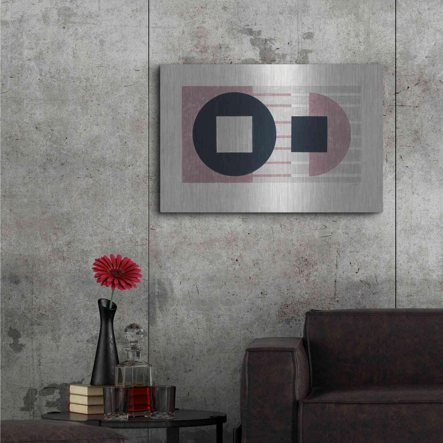 Luxe Metal Art 'Laterally Speaking Mauve' by Mike Schick, Metal Wall Art,36x24