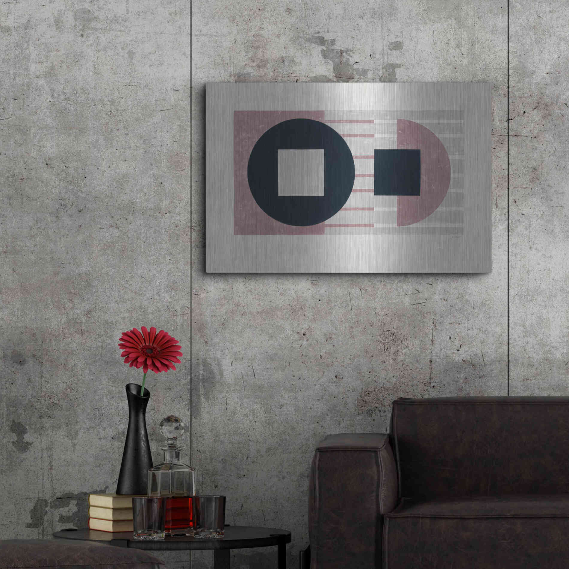 Luxe Metal Art 'Laterally Speaking Mauve' by Mike Schick, Metal Wall Art,36x24