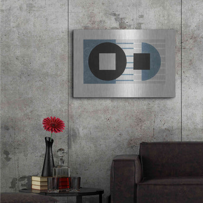 Luxe Metal Art 'Laterally Speaking Blue' by Mike Schick, Metal Wall Art,36x24