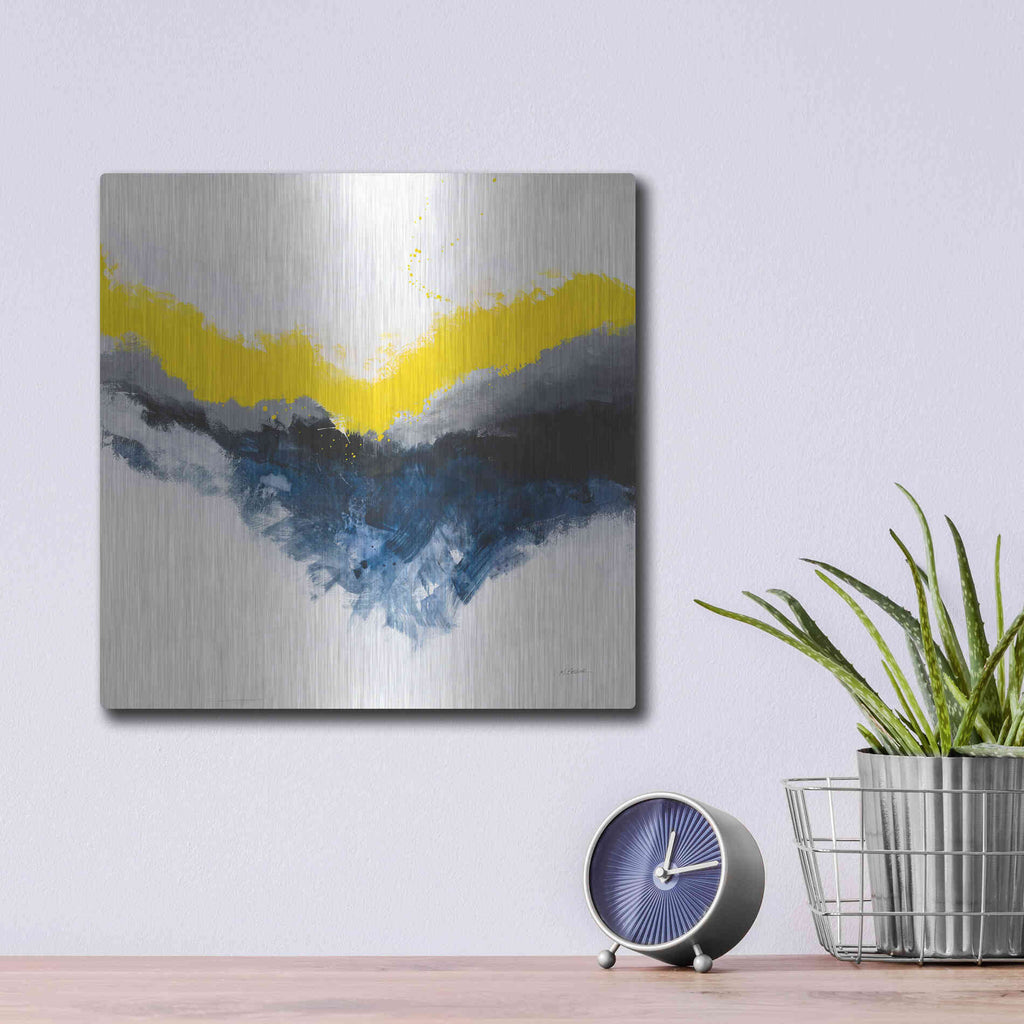 Luxe Metal Art 'Cascade' by Mike Schick, Metal Wall Art,12x12
