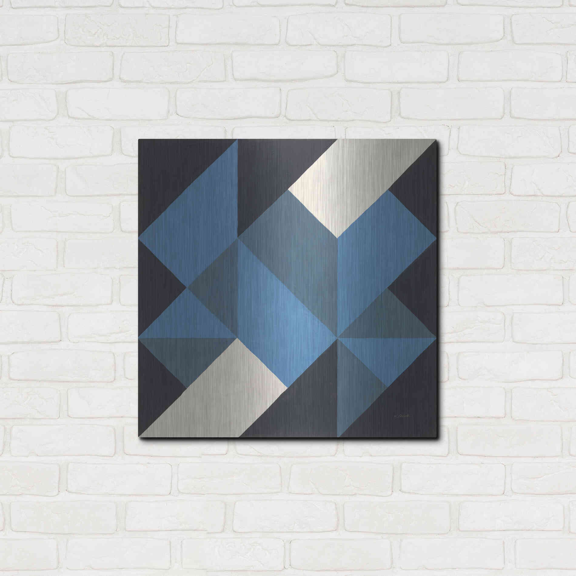 Luxe Metal Art 'Triangles I' by Mike Schick, Metal Wall Art,24x24