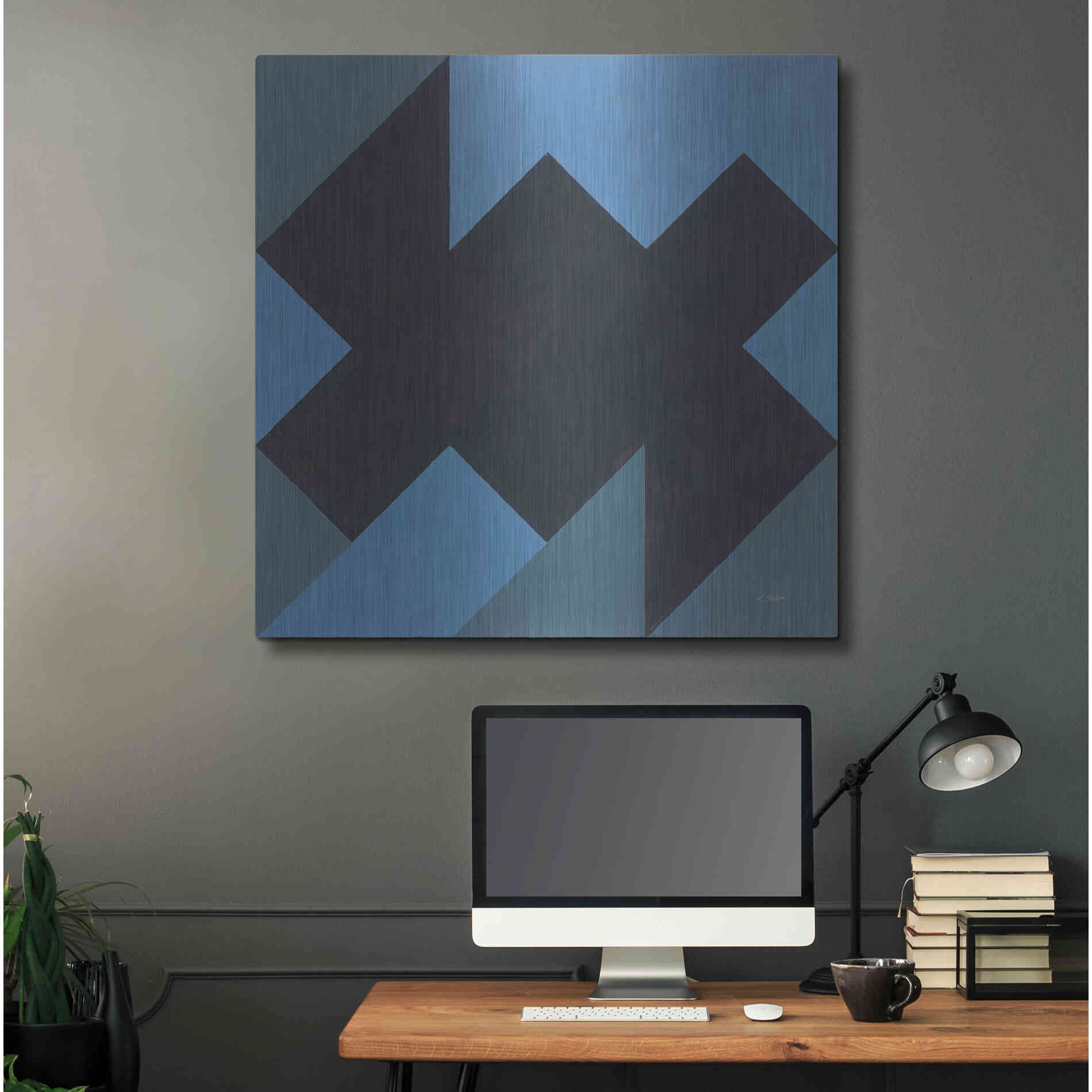 Luxe Metal Art 'Triangles II' by Mike Schick, Metal Wall Art,36x36