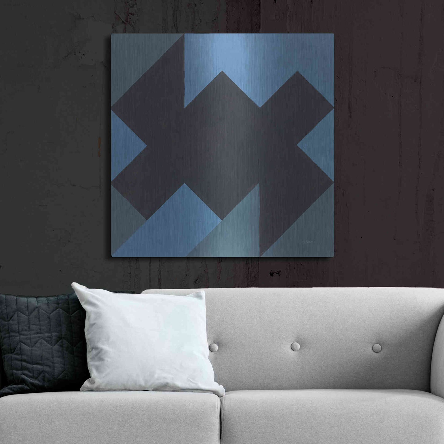 Luxe Metal Art 'Triangles II' by Mike Schick, Metal Wall Art,36x36