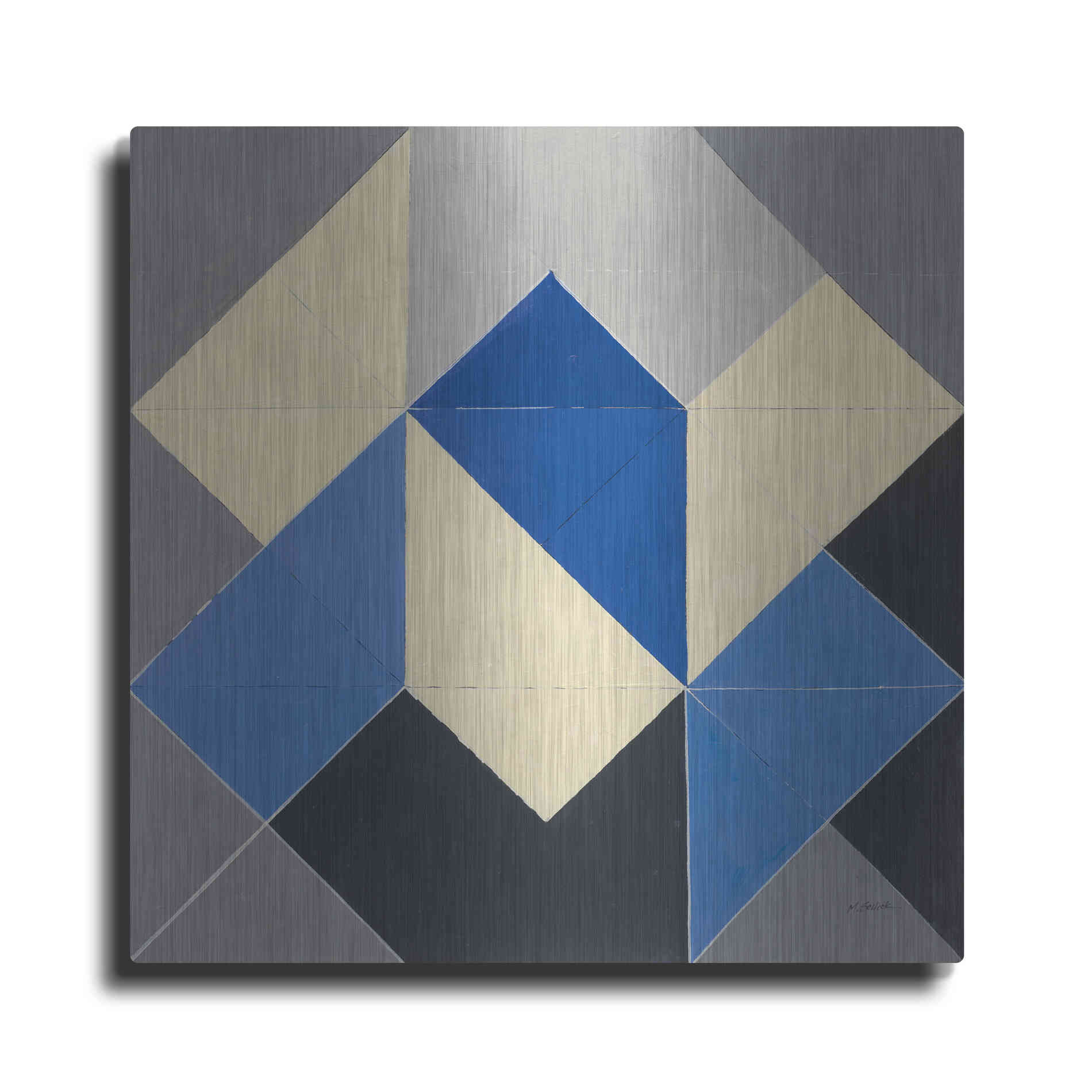 Luxe Metal Art 'Triangles IV' by Mike Schick, Metal Wall Art