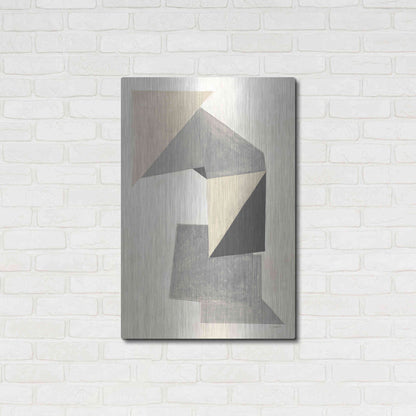 Luxe Metal Art 'Paper Trail Neutral' by Mike Schick, Metal Wall Art,24x36