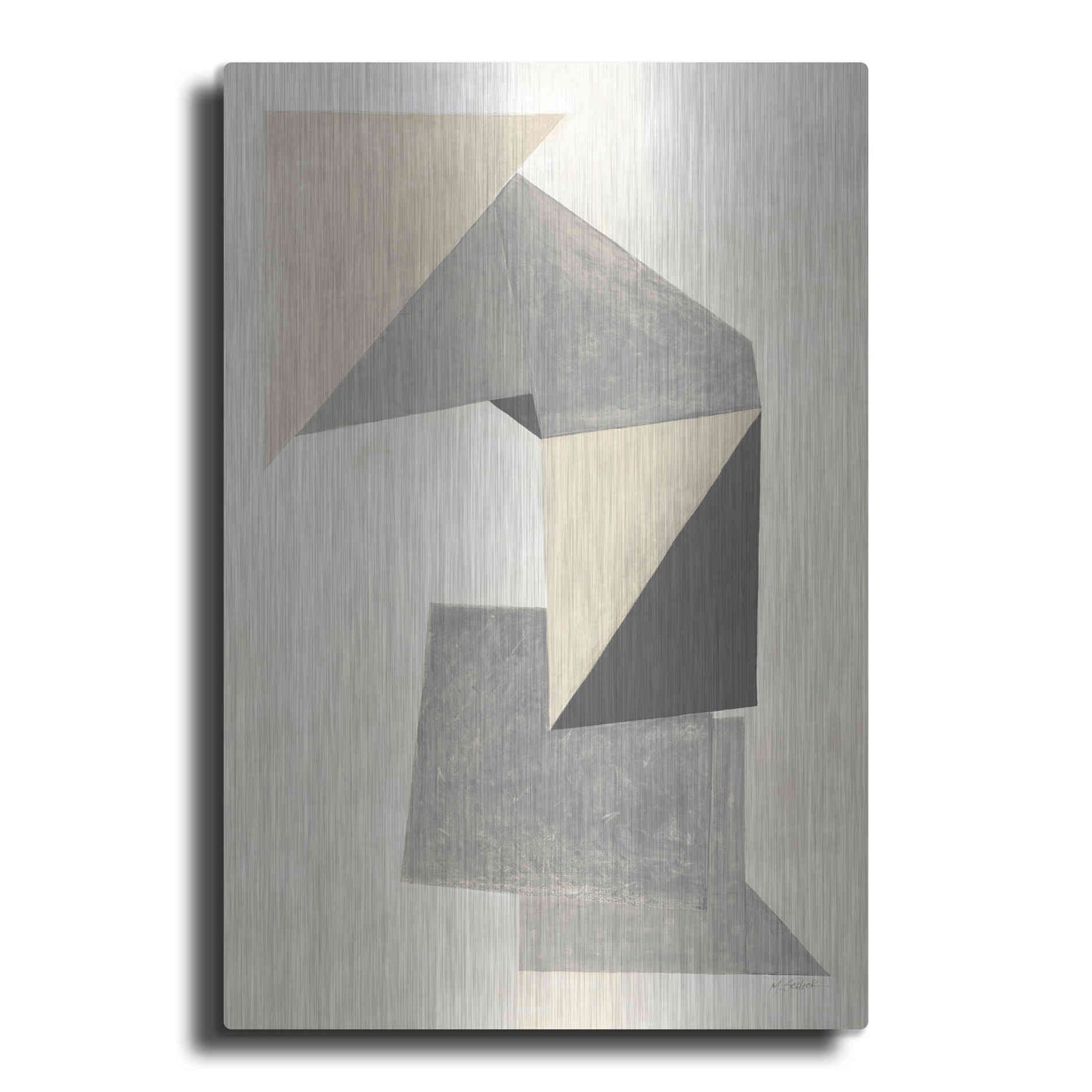 Luxe Metal Art 'Paper Trail Neutral' by Mike Schick, Metal Wall Art