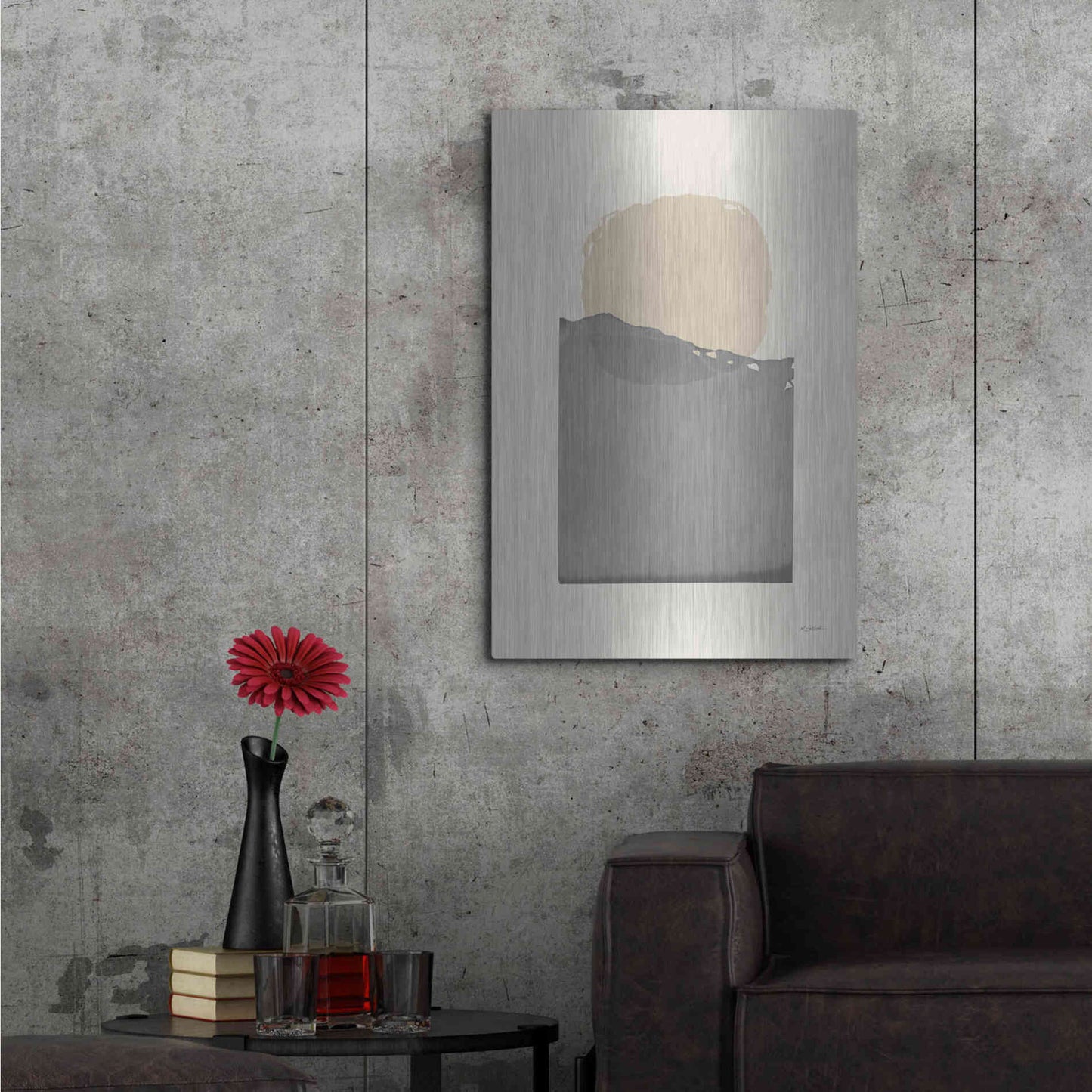 Luxe Metal Art 'Buoyant Neutral' by Mike Schick, Metal Wall Art,24x36