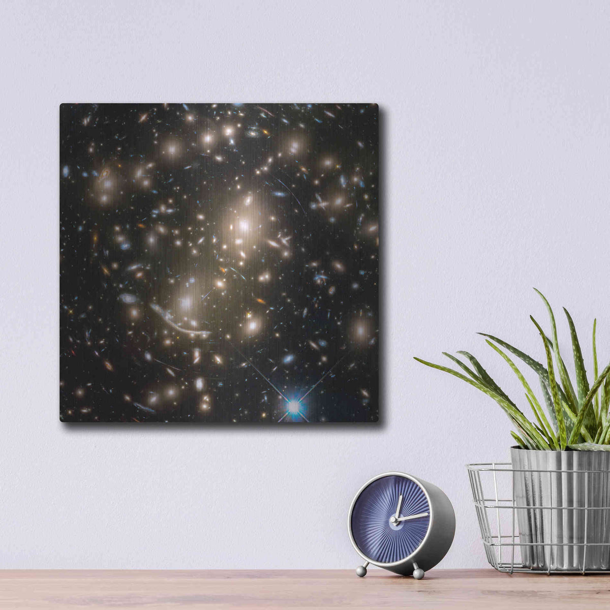 Luxe Metal Art 'Abell 370' Hubble Space Telescope Metal Wall Art,12x12