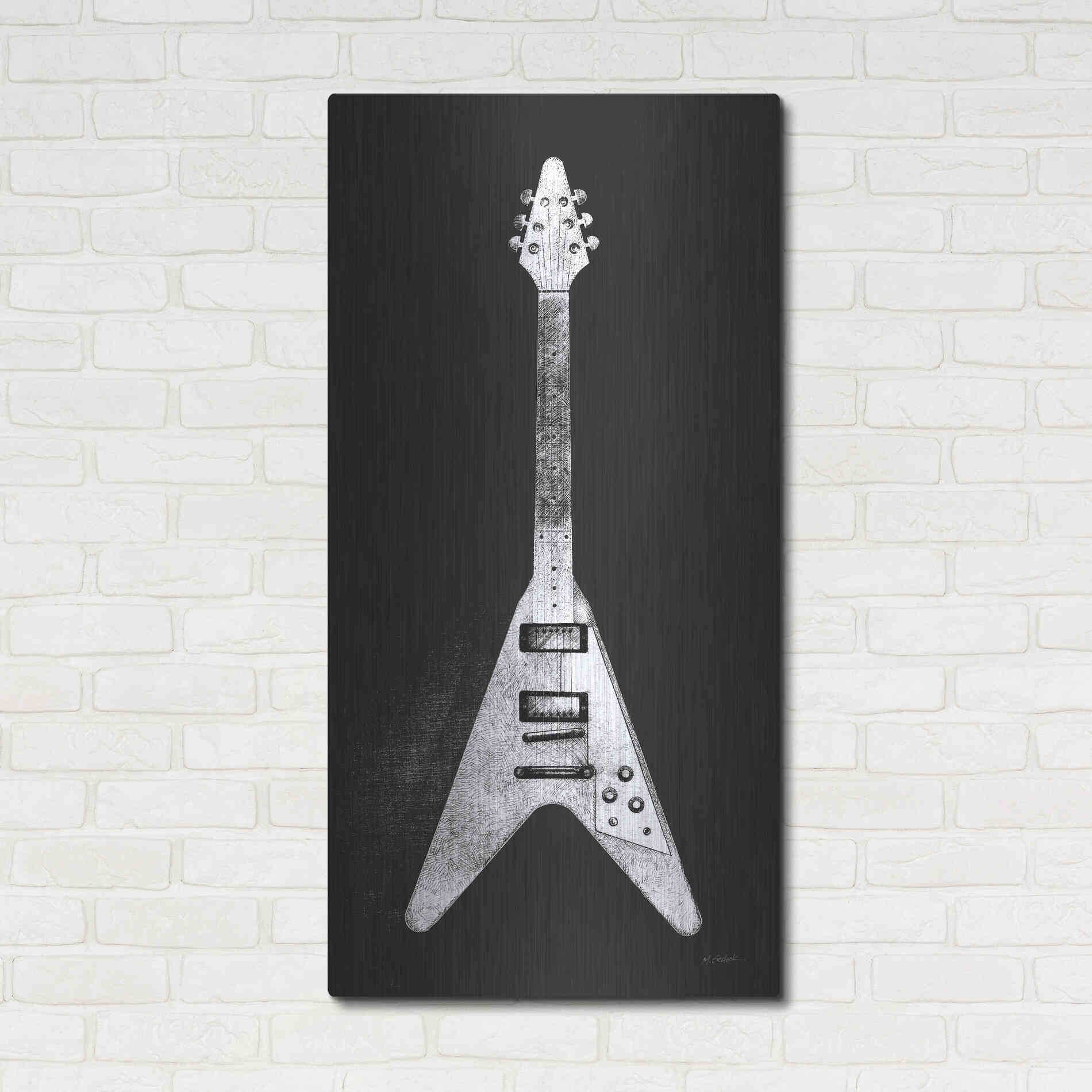 Luxe Metal Art 'Garage Band III Wb' by Mike Schick, Metal Wall Art,24x48