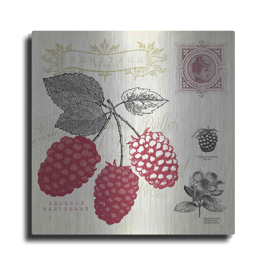 Luxe Metal Art 'Raspberry Notes' by Studio Mousseau, Metal Wall Art