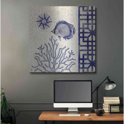 Luxe Metal Art 'Sea Shore Square II' by Studio Mousseau, Metal Wall Art,36x36