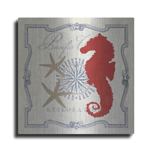 Luxe Metal Art 'Pacific Seahorse' by Studio Mousseau, Metal Wall Art