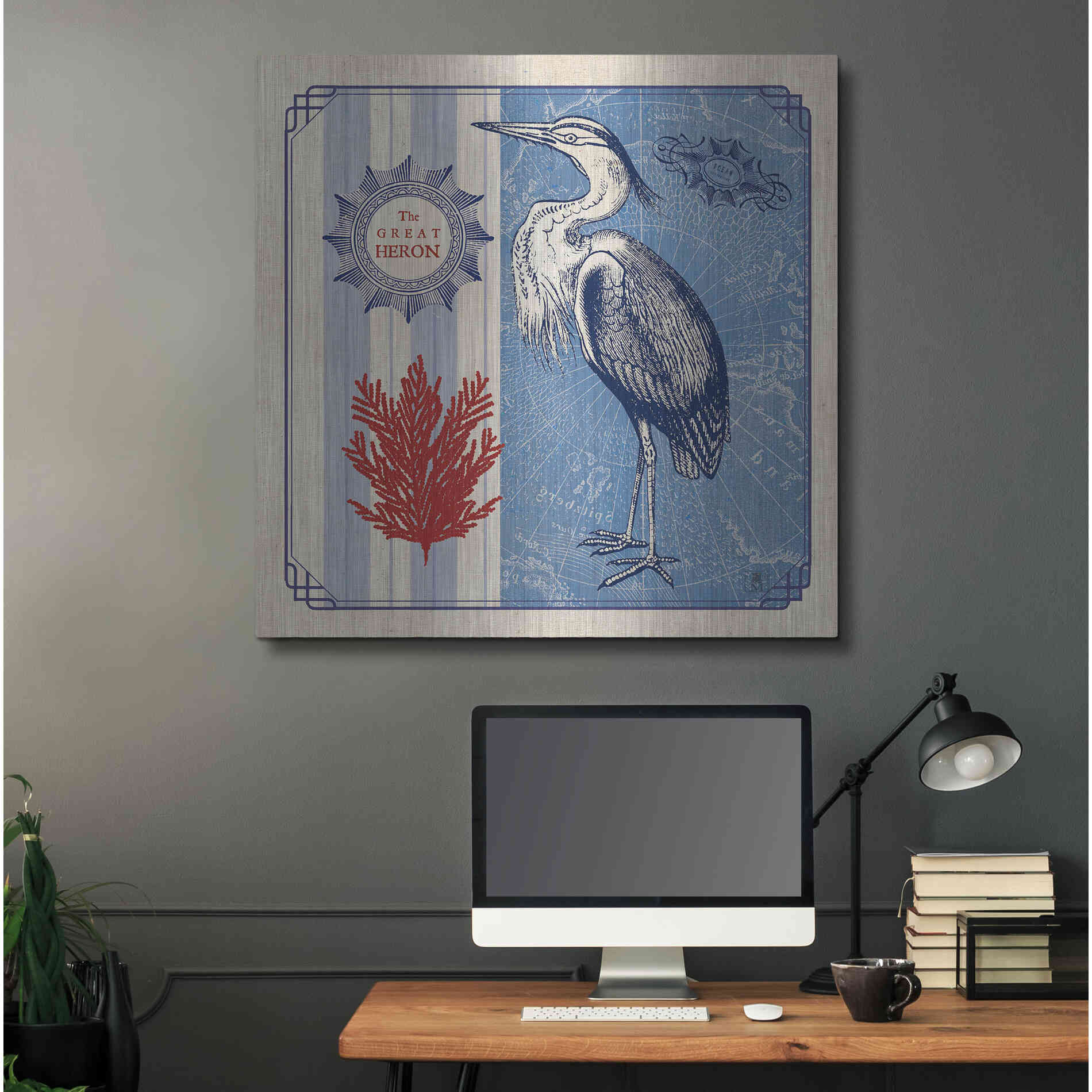 Luxe Metal Art 'Sea Bird IV' by Studio Mousseau, Metal Wall Art,36x36