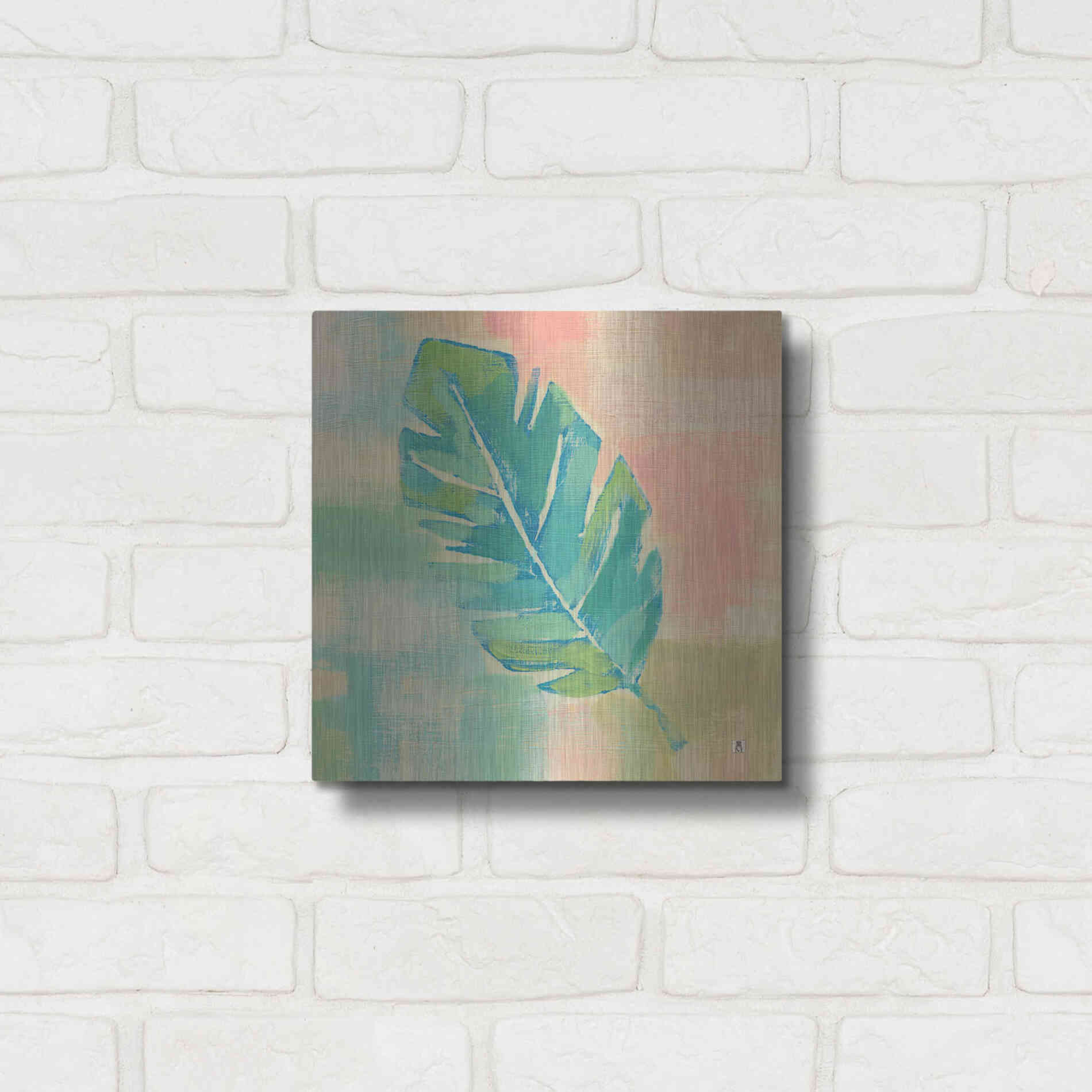 Luxe Metal Art 'Beach Cove Leaves III' by Studio Mousseau, Metal Wall Art,12x12