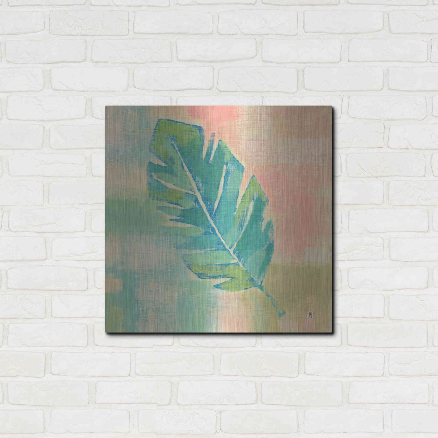 Luxe Metal Art 'Beach Cove Leaves III' by Studio Mousseau, Metal Wall Art,24x24