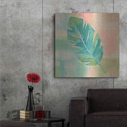 Luxe Metal Art 'Beach Cove Leaves III' by Studio Mousseau, Metal Wall Art,36x36