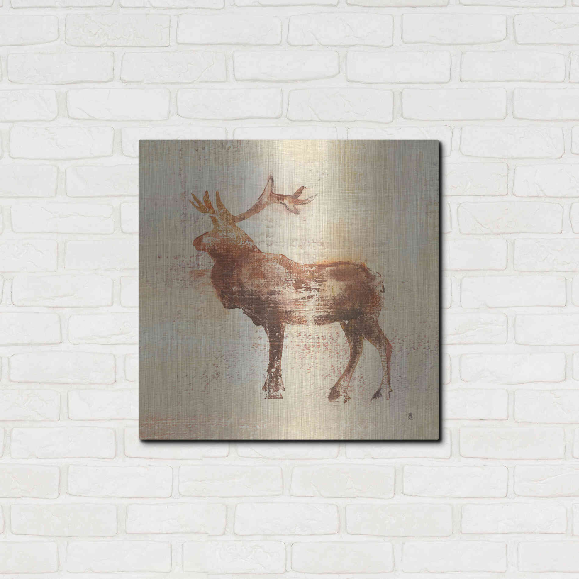 Luxe Metal Art 'Elk Study' by Studio Mousseau, Metal Wall Art,24x24