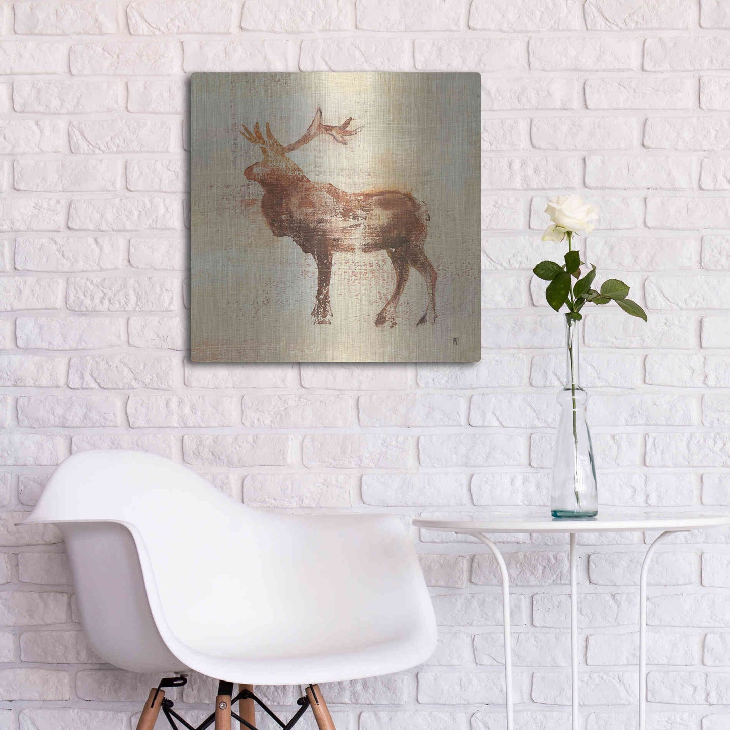 Luxe Metal Art 'Elk Study' by Studio Mousseau, Metal Wall Art,24x24