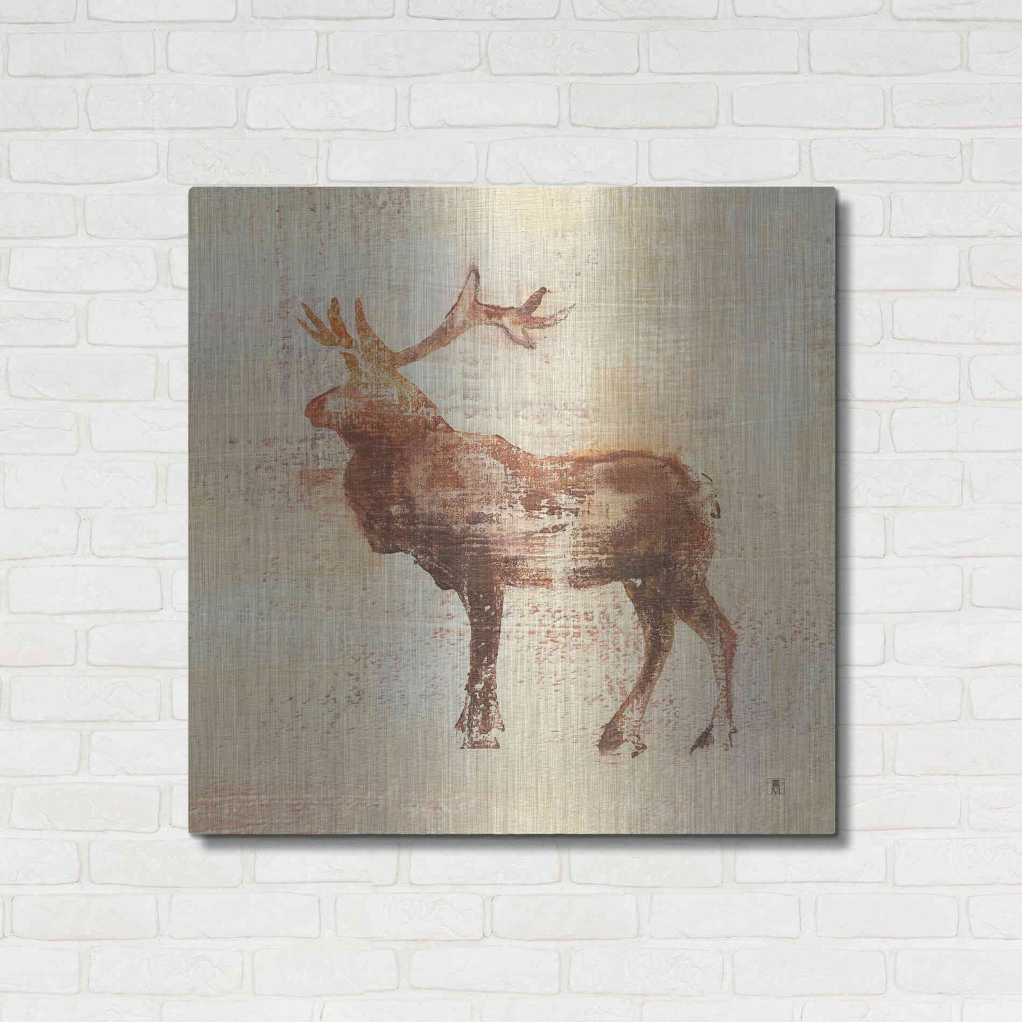 Luxe Metal Art 'Elk Study' by Studio Mousseau, Metal Wall Art,36x36