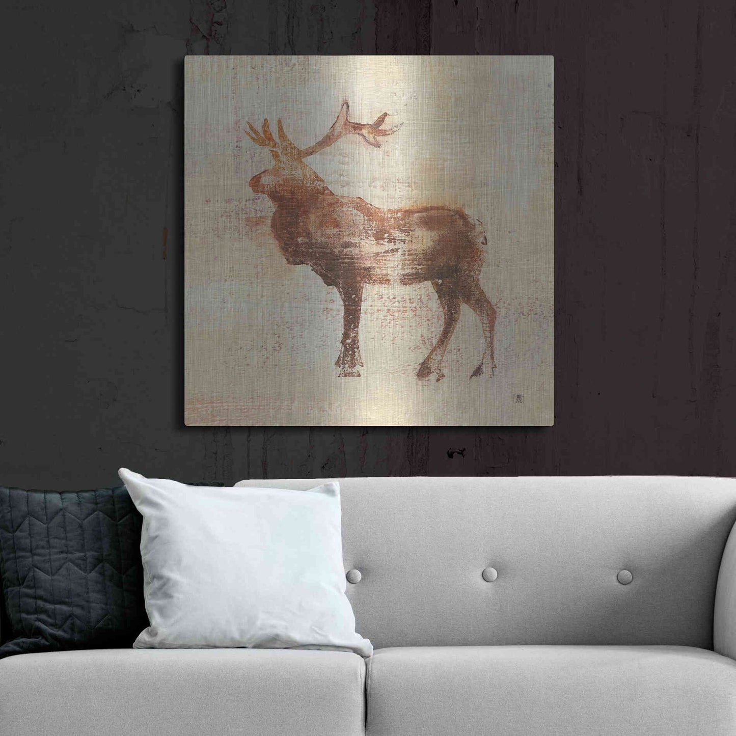 Luxe Metal Art 'Elk Study' by Studio Mousseau, Metal Wall Art,36x36