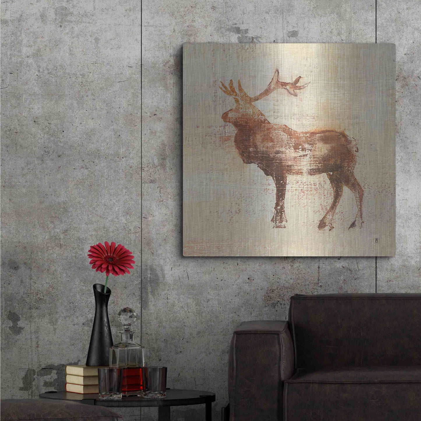 Luxe Metal Art 'Elk Study' by Studio Mousseau, Metal Wall Art,36x36