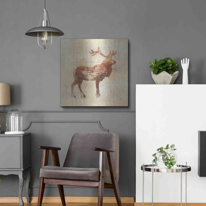 Luxe Metal Art 'Elk Study v2' by Studio Mousseau, Metal Wall Art,24x24