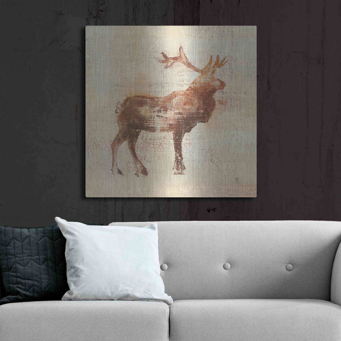 Luxe Metal Art 'Elk Study v2' by Studio Mousseau, Metal Wall Art,36x36