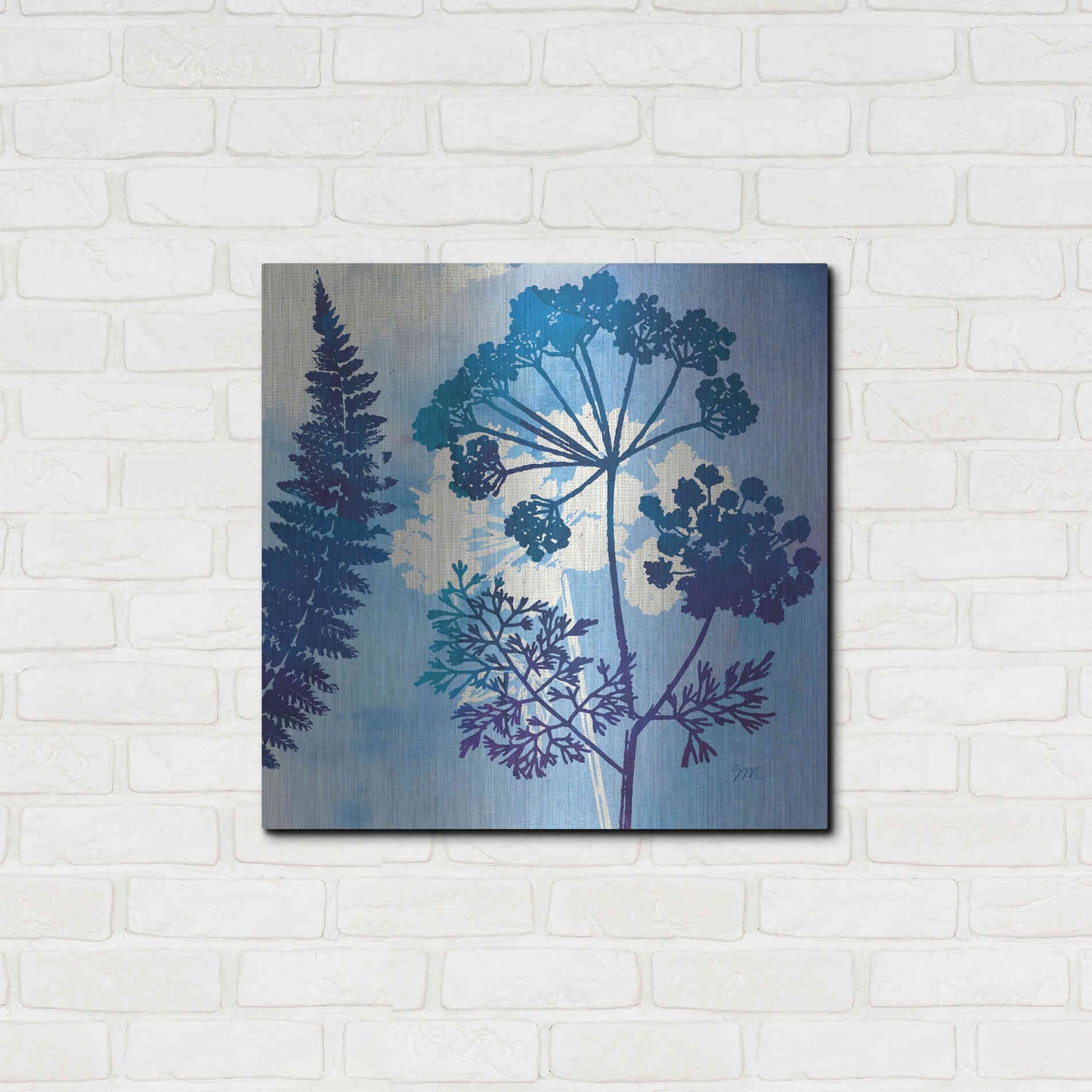 Luxe Metal Art 'Blue Sky Garden II' by Studio Mousseau, Metal Wall Art,24x24