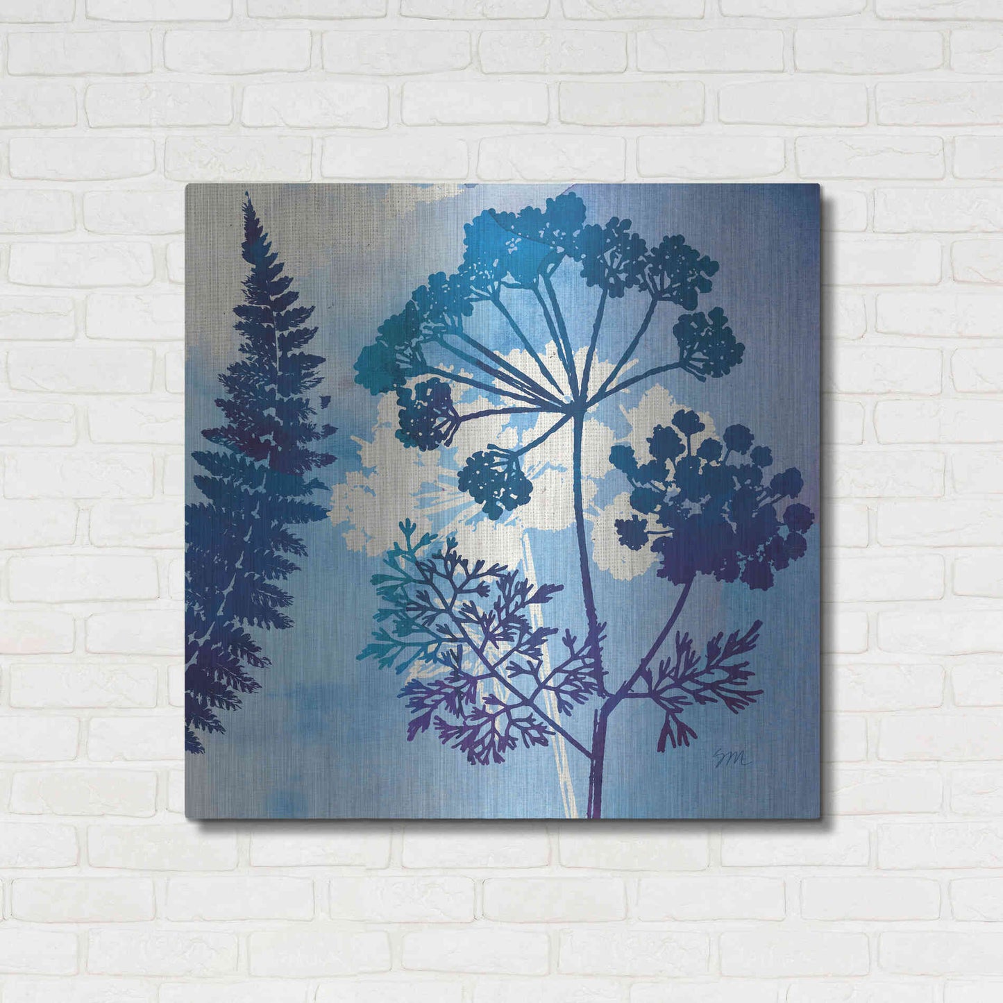 Luxe Metal Art 'Blue Sky Garden II' by Studio Mousseau, Metal Wall Art,36x36