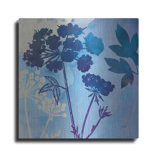 Luxe Metal Art 'Blue Sky Garden III' by Studio Mousseau, Metal Wall Art