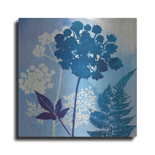 Luxe Metal Art 'Blue Sky Garden IV' by Studio Mousseau, Metal Wall Art