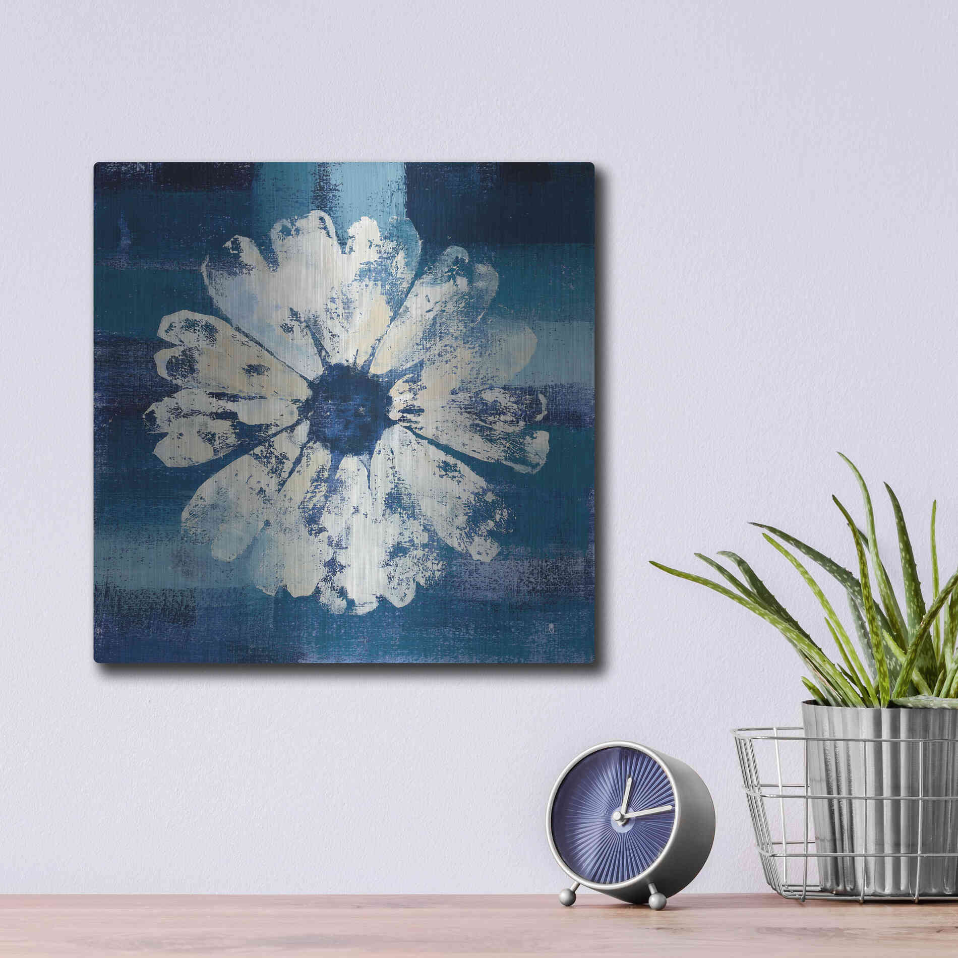 Luxe Metal Art 'Ocean Bloom II' by Studio Mousseau, Metal Wall Art,12x12