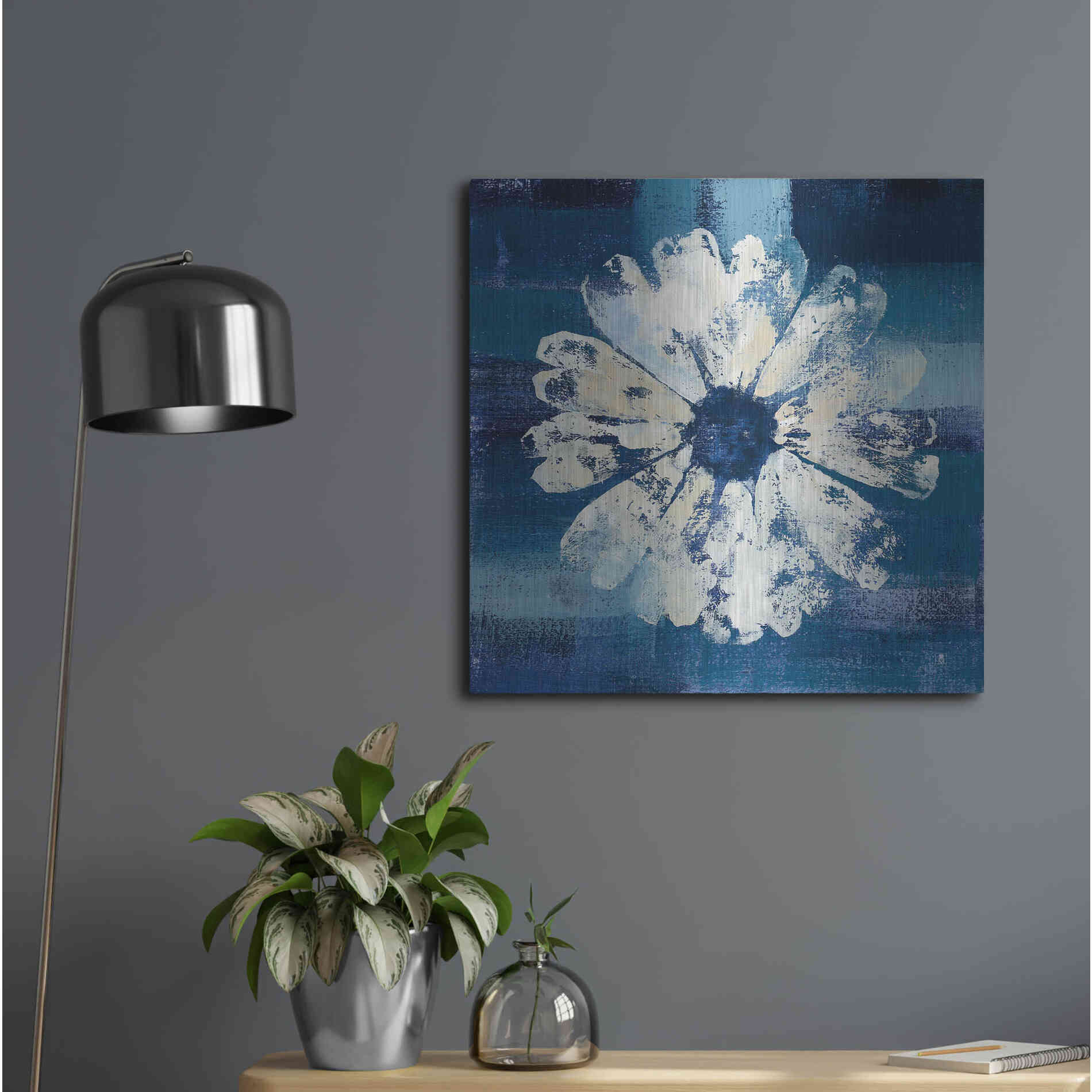 Luxe Metal Art 'Ocean Bloom II' by Studio Mousseau, Metal Wall Art,24x24