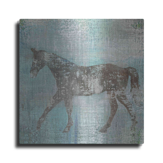 Luxe Metal Art 'Cheval I Flipped Brown' by Studio Mousseau, Metal Wall Art